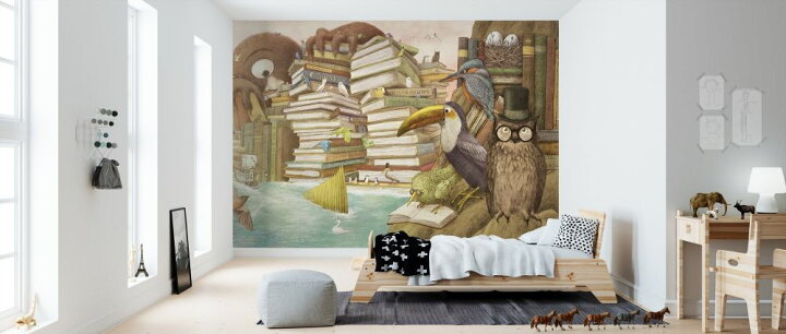 楽天市場 海 本 動物 モンスター イラスト ファンタジー キッズ 子どもの壁紙 輸入 カスタム壁紙 Photowall Ocean Meets Sky Library Islands 039 貼ってはがせるフリース壁紙 不織布 海外取り寄せのため1カ月程度でお届け 代引き 後払い不可 壁紙屋