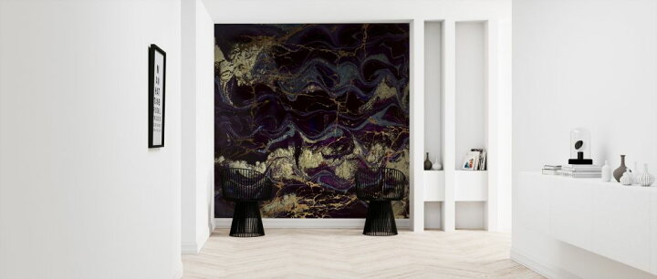 楽天市場 抽象画 マーブリング 紫 パープル 金 ゴールドの壁紙 輸入 カスタム壁紙 Photowall Purple Rain 691 貼ってはがせるフリース壁紙 不織布 海外取り寄せのため1カ月程度でお届け 代引き 後払い不可 壁紙 屋本舗 カベガミヤホンポ