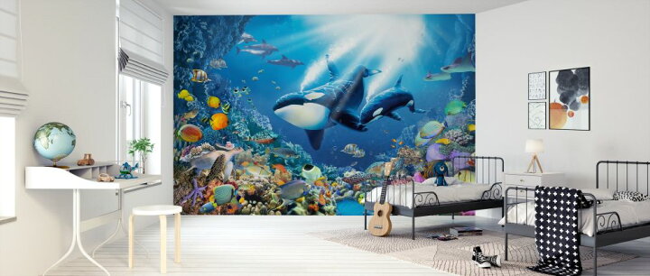 楽天市場 海 シャチ イルカ サンゴ 魚 ラッセン風の壁紙 輸入 カスタム壁紙 Photowall Killer Whales 3 貼ってはがせるフリース壁紙 不織布 海外取り寄せのため1カ月程度でお届け 代引き 後払い不可 壁紙屋本舗 カベガミヤホンポ
