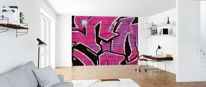 楽天市場 グラフィティアート ストリートアート レンガ フェイク ピンク マゼンタの壁紙 輸入 カスタム壁紙 Photowall Graffiti Brick Wall Pink 2 貼ってはがせるフリース壁紙 不織布 海外取り寄せのため1カ月程度でお届け 代引き 後払い不可