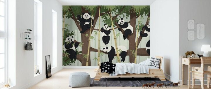 楽天市場 パンダ 動物 ジャングル 森 キッズ こども部屋の壁紙 輸入 カスタム壁紙 Photowall Panda Trees 865 貼ってはがせるフリース壁紙 不織布 海外取り寄せのため1カ月程度でお届け 代引き 後払い不可 壁紙 屋本舗 カベガミヤホンポ