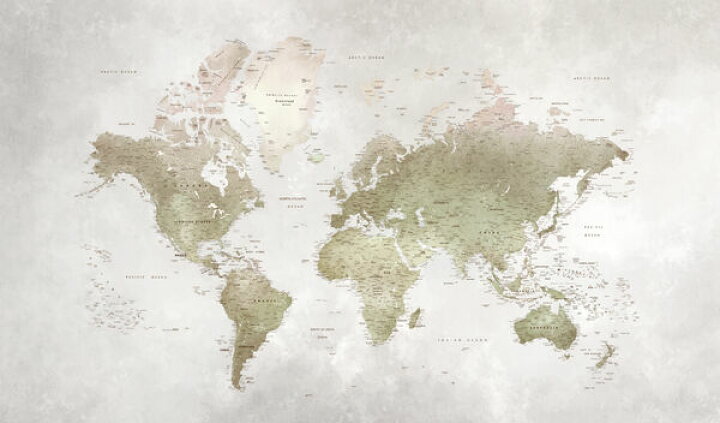 楽天市場 世界地図 ビンテージ 黄緑の壁紙 輸入 カスタム壁紙 Photowall World Map Smoky 848 貼ってはがせるフリース壁紙 不織布 海外取り寄せのため1カ月程度でお届け 代引き 後払い不可 壁紙屋本舗 カベガミヤホンポ