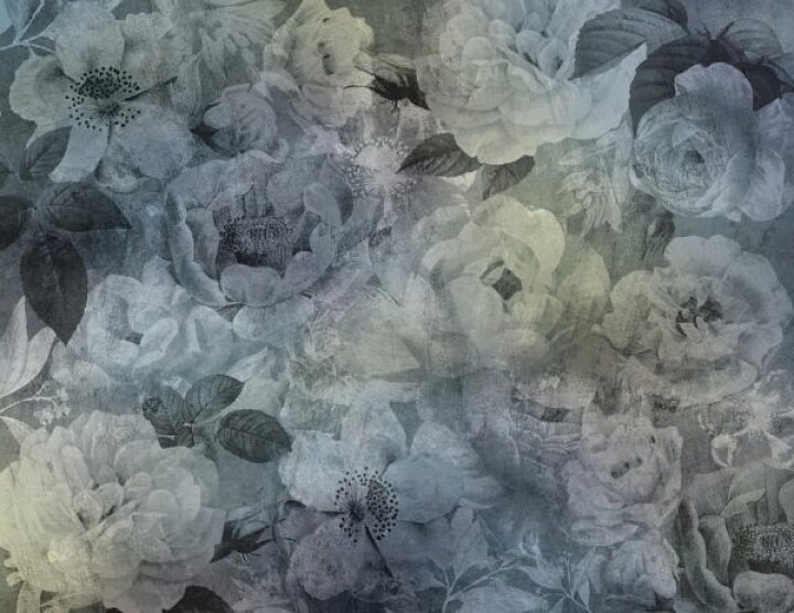 楽天市場 バラ 花 青 ブルーの壁紙 輸入 カスタム壁紙 Photowall Scratched Flowers 貼ってはがせるフリース壁紙 不織布 海外取り寄せのため1カ月程度でお届け 代引き 後払い不可 壁紙屋本舗 カベガミヤホンポ