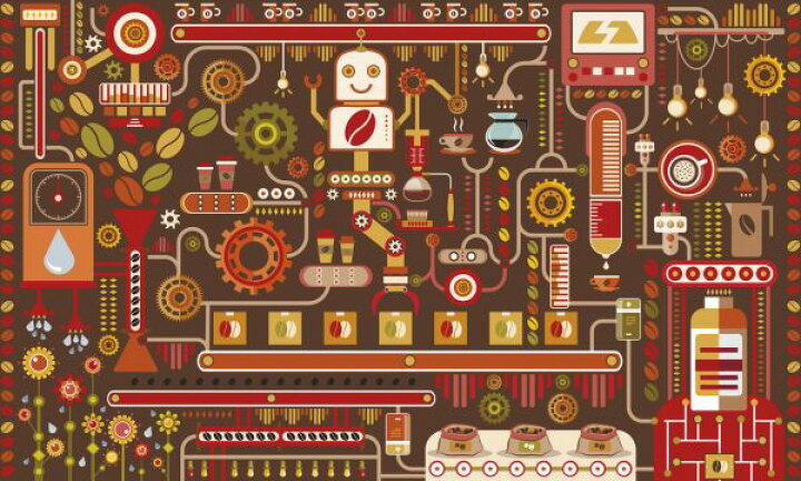 楽天市場 コーヒー ロボット イラスト キッズ こども部屋の壁紙 輸入 カスタム壁紙 Photowall Coffee Shop 貼ってはがせるフリース壁紙 不織布 海外取り寄せのため1カ月程度でお届け 代引き 後払い不可 壁紙 屋本舗 カベガミヤホンポ