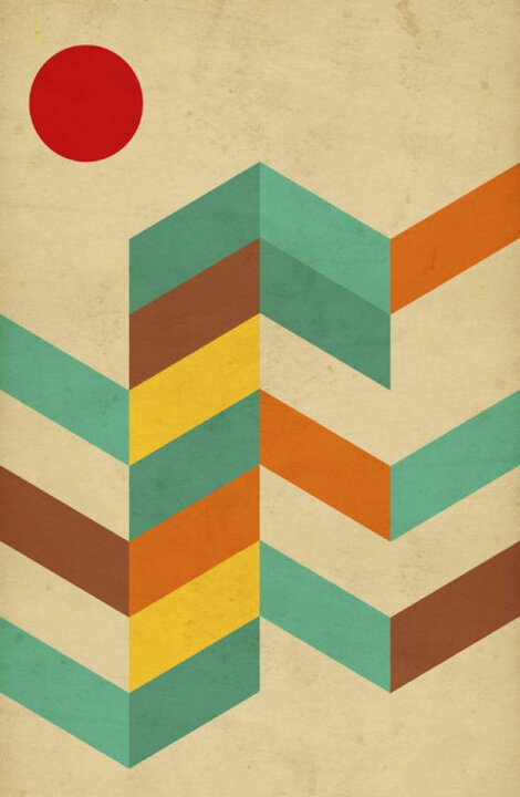 楽天市場 幾何学 図形 ジオメトリック レトロの壁紙 輸入 カスタム壁紙 Photowall Geometric Landscape 貼ってはがせるフリース壁紙 不織布 海外取り寄せのため1カ月程度でお届け 代引き 後払い不可 壁紙 屋本舗 カベガミヤホンポ