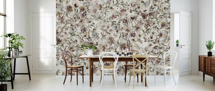 楽天市場 花 押し花 ナチュラル アンティーク 花柄の壁紙 輸入 カスタム壁紙 Photowall Bohemian Blossom 貼ってはがせるフリース壁紙 不織布 海外取り寄せのため1カ月程度でお届け 代引き 後払い不可 壁紙 屋本舗 カベガミヤホンポ