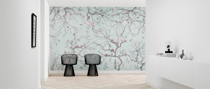 楽天市場 木 花 マジックツリー 青 ブルーの壁紙 輸入 カスタム壁紙 Photowall Magic Tree Pale Blue 貼ってはがせるフリース壁紙 不織布 海外取り寄せのため1カ月程度でお届け 代引き 後払い不可 壁紙 屋本舗 カベガミヤホンポ