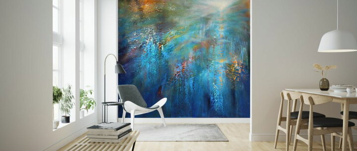 楽天市場 抽象画 青 ブルーの壁紙 輸入 カスタム壁紙 Photowall Another Blue Morning 貼ってはがせるフリース壁紙 不織布 海外取り寄せのため1カ月程度でお届け 代引き 後払い不可 壁紙屋本舗 カベガミヤホンポ