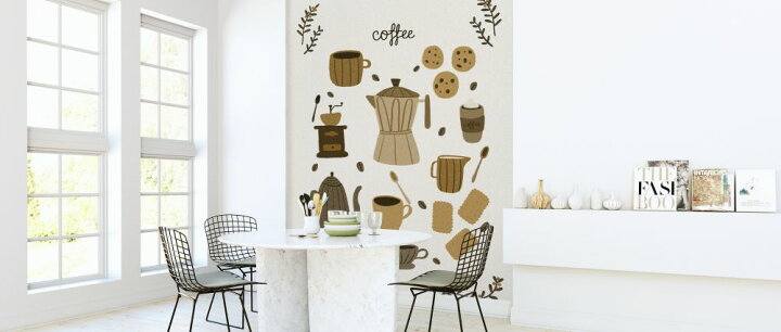楽天市場 イラスト カフェメニューエスプレッソ コーヒー ナチュラルの壁紙 輸入 カスタム壁紙 Photowall Time For Coffee 貼ってはがせるフリース壁紙 不織布 海外取り寄せのため1カ月程度でお届け 代引き 後払い不可 壁紙 屋本舗 カベガミヤホンポ