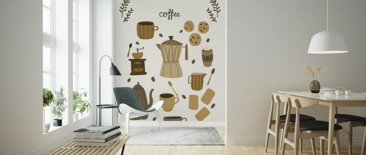 楽天市場 イラスト カフェメニューエスプレッソ コーヒー ナチュラルの壁紙 輸入 カスタム壁紙 Photowall Time For Coffee 貼ってはがせるフリース壁紙 不織布 海外取り寄せのため1カ月程度でお届け 代引き 後払い不可 壁紙 屋本舗 カベガミヤホンポ