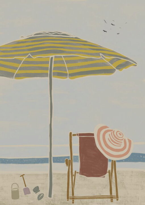 楽天市場 イラスト ビーチ パラソル 海の壁紙 輸入 カスタム壁紙 Photowall On The Beach Deck Chair 貼ってはがせるフリース壁紙 不織布 海外取り寄せのため1カ月程度でお届け 代引き 後払い不可 壁紙 屋本舗 カベガミヤホンポ