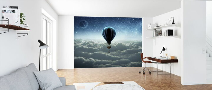 楽天市場 気球 雲 夜 星 空 月 ファンタジー キッズ こども部屋の壁紙 輸入 カスタム壁紙 Photowall Hot Air Balloon 貼ってはがせるフリース壁紙 不織布 海外取り寄せのため1カ月程度でお届け 代引き 後払い不可 壁紙 屋本舗 カベガミヤホンポ