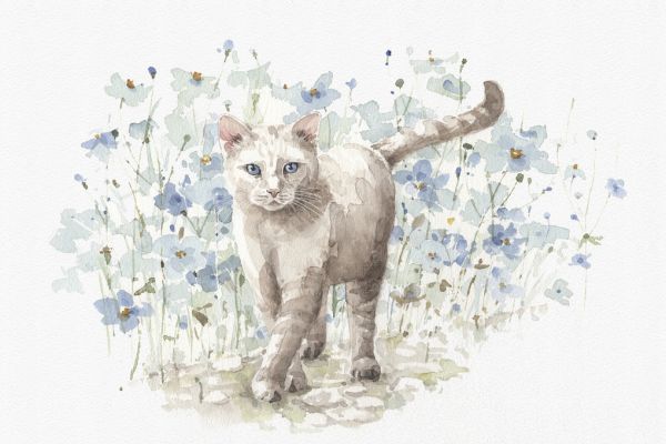 驚きの価格 水彩画 猫の絵 billard-akademie-nuertingen.de