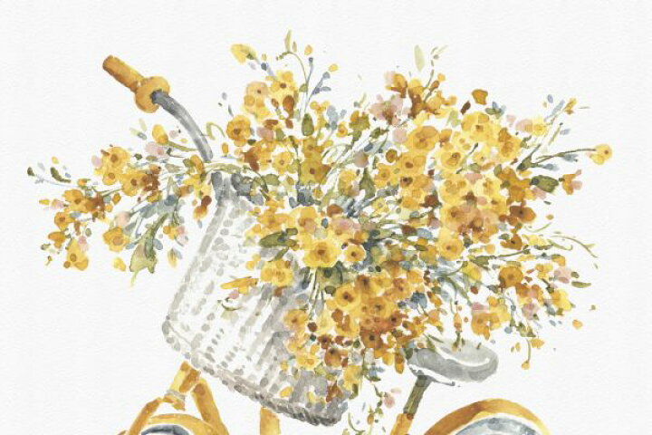 楽天市場 花 水彩画 イラスト ナチュラル 自転車 バスケット 黄色 イエローの壁紙 輸入 カスタム壁紙 Photowall Happy Yellow 07a 貼ってはがせるフリース壁紙 不織布 海外取寄せ商品 代引き 後払い不可 壁紙 屋本舗 カベガミヤホンポ