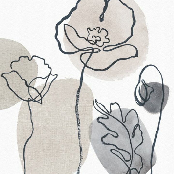 楽天市場 ポピー 花 イラスト ラインアート ベージュ 灰色 グレーの壁紙 輸入 カスタム壁紙 Photowall Think Neutral 02a 貼ってはがせるフリース壁紙 不織布 海外取寄せ商品 代引き 後払い不可 壁紙屋本舗 カベガミヤホンポ