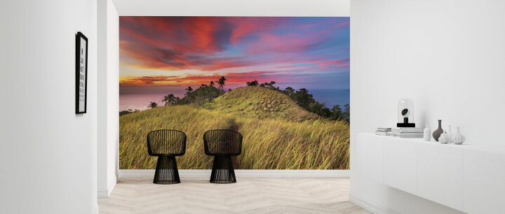 楽天市場 山 空 夕焼け ピンク 青 ブルーの壁紙 輸入 カスタム壁紙 Photowall Colorful Sunrise And Mountain View 貼ってはがせるフリース壁紙 不織布 海外取り寄せのため1カ月程度でお届け 代引き 後払い不可 壁紙屋本舗 カベガミヤホンポ