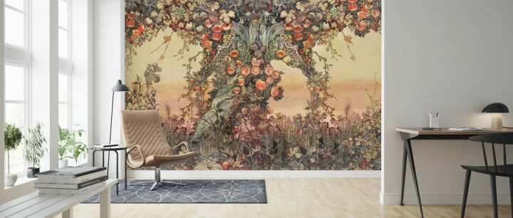 楽天市場 リンゴ 果物 木 イラストの壁紙 輸入 カスタム壁紙 Photowall Majestic Apple Tree 貼ってはがせるフリース壁紙 不織布 海外取り寄せのため1カ月程度でお届け 代引き 後払い不可 壁紙屋本舗 カベガミヤホンポ