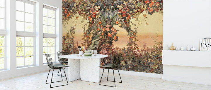 楽天市場 リンゴ 果物 木 イラストの壁紙 輸入 カスタム壁紙 Photowall Majestic Apple Tree 貼ってはがせるフリース壁紙 不織布 海外取り寄せのため1カ月程度でお届け 代引き 後払い不可 壁紙屋本舗 カベガミヤホンポ