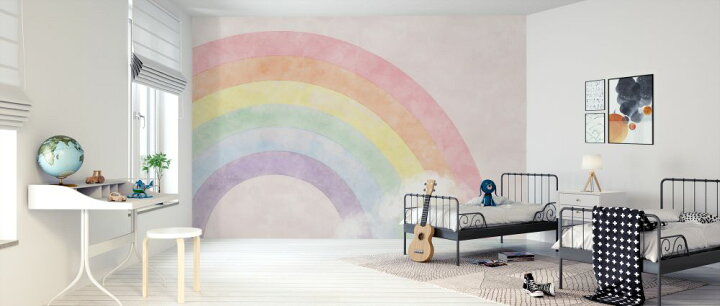 楽天市場 虹 レインボー 空 雲 キッズ こども部屋の壁紙 輸入 カスタム壁紙 Photowall Sparkling Rainbow 貼ってはがせるフリース壁紙 不織布 海外取り寄せのため1カ月程度でお届け 代引き 後払い不可 壁紙 屋本舗 カベガミヤホンポ