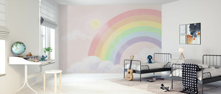 楽天市場 虹 レインボー 空 雲 キッズ こども部屋の壁紙 輸入 カスタム壁紙 Photowall Sparkling Rainbow Iii 貼ってはがせるフリース壁紙 不織布 海外取り寄せのため1カ月程度でお届け 代引き 後払い不可 壁紙 屋本舗 カベガミヤホンポ