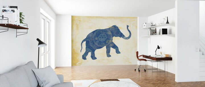 楽天市場 インド風 ゾウ 象 シルエット イラスト 青 ブルーの壁紙 輸入 カスタム壁紙 Photowall Raja Elephant 貼ってはがせるフリース壁紙 不織布 海外取り寄せのため1カ月程度でお届け 代引き 後払い不可 壁紙 屋本舗 カベガミヤホンポ