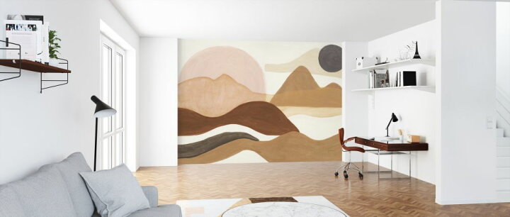 楽天市場 山 イラスト 茶色 ブラウンの壁紙 輸入 カスタム壁紙 Photowall Adobe Boho 191 貼ってはがせるフリース壁紙 不織布 海外取り寄せのため1カ月程度でお届け 代引き 後払い不可 壁紙屋本舗 カベガミヤホンポ
