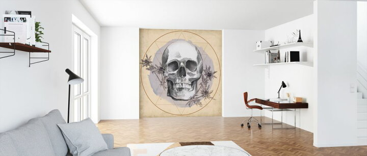 楽天市場 ドクロ ガイコツ 頭蓋骨 花 イラストの壁紙 輸入 カスタム壁紙 Photowall Skull Thistle 貼ってはがせるフリース壁紙 不織布 海外取り寄せのため1カ月程度でお届け 代引き 後払い不可 壁紙屋本舗 カベガミヤホンポ