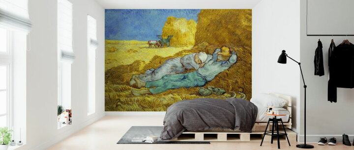 楽天市場 ゴッホ 昼寝 印象派 クラシックアート 古典絵画 黄色 イエロー Goghの壁紙 輸入 カスタム壁紙 Photowall Siesta After Millet Infographics 貼ってはがせるフリース壁紙 不織布 海外取り寄せのため1カ月程度でお届け 代引き 後払い不可