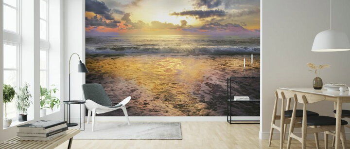 楽天市場 海 光 太陽 日光 夕日 夕焼け 景色の壁紙 輸入 カスタム壁紙 Photowall Sunset Beach 貼ってはがせるフリース壁紙 不織布 海外取り寄せのため1カ月程度でお届け 代引き 後払い不可 壁紙屋本舗 カベガミヤホンポ