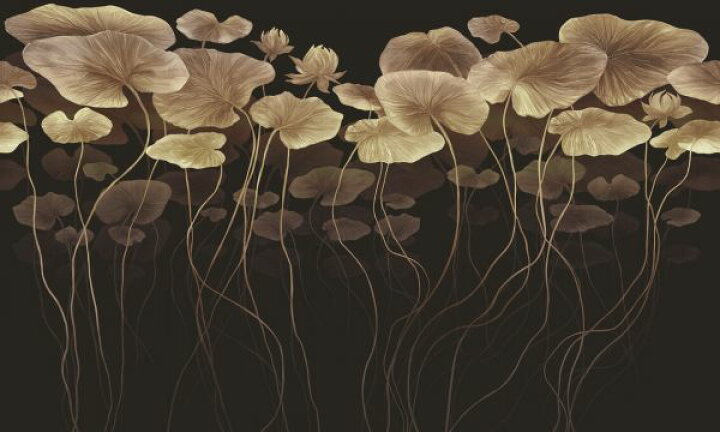 楽天市場 スイレン 蓮 花 和風 和柄 黒 ブラックの壁紙 輸入 カスタム壁紙 Photowall Rise Together Brown 貼ってはがせるフリース壁紙 不織布 海外取り寄せのため1カ月程度でお届け 代引き 後払い不可 壁紙 屋本舗 カベガミヤホンポ