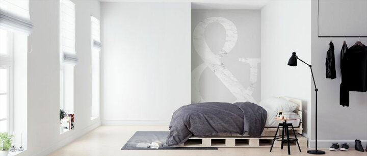 楽天市場 タイポグラフィー アルファベット 灰色 グレー ライトグレーの壁紙 輸入 カスタム壁紙 Photowall Marble Ampersand 貼ってはがせるフリース壁紙 不織布 海外取り寄せのため1カ月程度でお届け 代引き 後払い不可 壁紙屋本舗 カベガミヤ