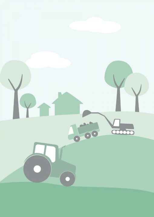 楽天市場 トラクター イラスト キッズ 子ども部屋 緑 グリーンの壁紙 輸入 カスタム壁紙 Photowall Country Life Green 貼ってはがせるフリース壁紙 不織布 海外取り寄せのため1カ月程度でお届け 代引き 後払い不可 壁紙屋本舗 カベガミヤホンポ