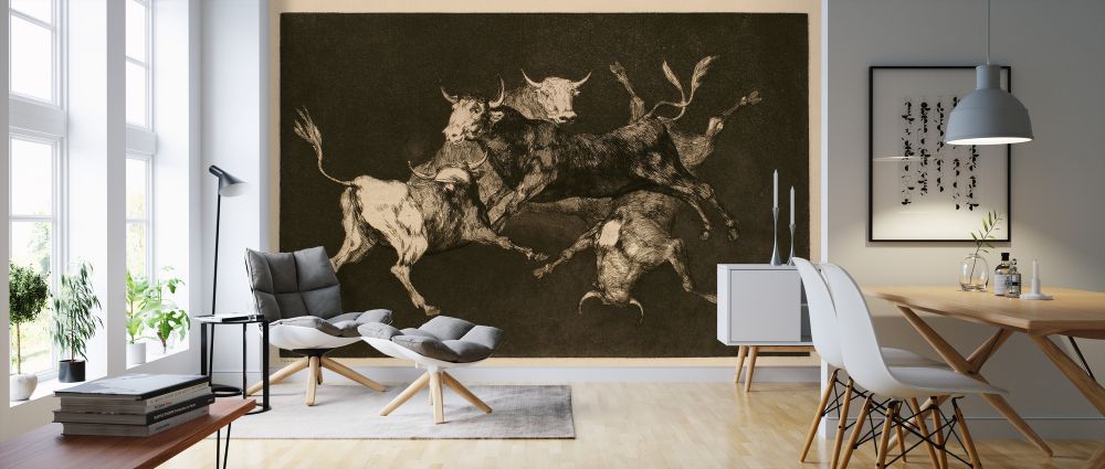 ゴヤ 牛 版画 クラシックアート 絵画の壁紙 輸入 カスタム壁紙 PHOTOWALL / Francisco De Goya Y Lucientes  - Infographics (e322369) 貼ってはがせるフリース壁紙(不織布) 【海外取り寄せのため1カ月程度でお届け】 