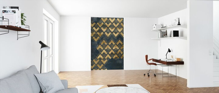 楽天市場 幾何学 ひし形 アールデコ 金 ゴールド 紺 ネイビーの壁紙 輸入 カスタム壁紙 Photowall Deco Pattern In Blue Ii 貼ってはがせるフリース壁紙 不織布 海外取り寄せのため1カ月程度でお届け 代引き 後払い不可 壁紙屋本舗 カベガミヤ