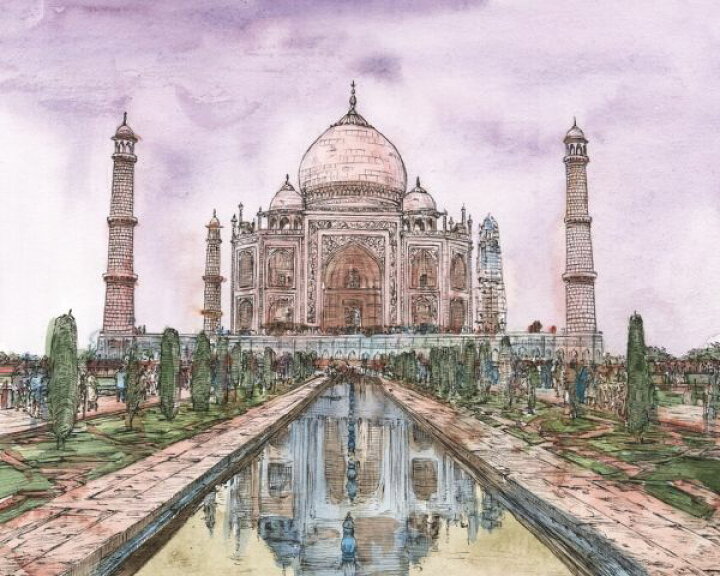 楽天市場 タージマハル 水彩画 イラストの壁紙 輸入 カスタム壁紙 Photowall Dreaming Of India 貼ってはがせるフリース壁紙 不織布 海外取り寄せのため1カ月程度でお届け 代引き 後払い不可 壁紙屋本舗 カベガミヤホンポ