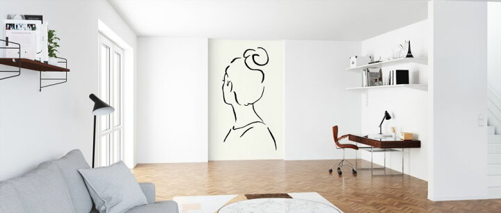 楽天市場 ラインアート イラスト シンプル 白 ホワイト ミニマルの壁紙 輸入 カスタム壁紙 Photowall Minimal Profile 貼ってはがせるフリース壁紙 不織布 海外取り寄せのため1カ月程度でお届け 代引き 後払い不可 壁紙屋本舗 カベガミヤホンポ