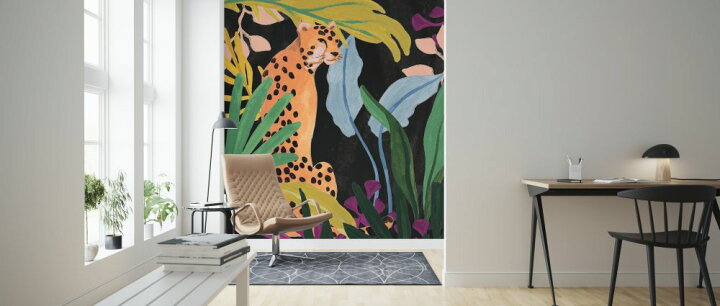 楽天市場 チーター 動物 植物 葉 ボタニカル イラスト カラフルの壁紙 輸入 カスタム壁紙 Photowall Cheetah Kingdom 貼ってはがせるフリース壁紙 不織布 海外取り寄せのため1カ月程度でお届け 代引き 後払い不可 壁紙 屋本舗 カベガミヤホンポ