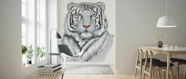 楽天市場 虎 トラ ホワイトタイガー 動物 イラスト 白 ホワイトの壁紙 輸入 カスタム壁紙 Photowall White Tiger 貼ってはがせるフリース壁紙 不織布 海外取り寄せのため1カ月程度でお届け 代引き 後払い不可 壁紙 屋本舗 カベガミヤホンポ