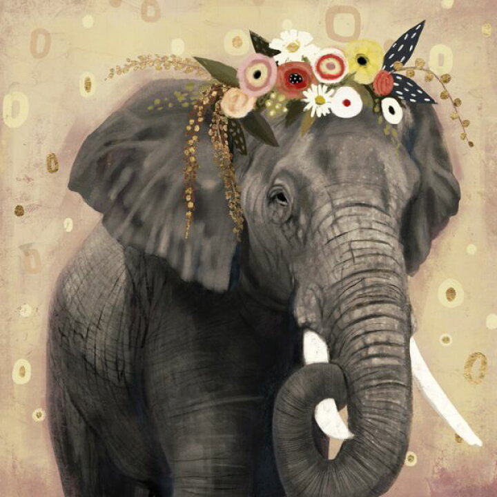 楽天市場 象 ゾウ 動物 花 イラストの壁紙 輸入 カスタム壁紙 Photowall Klimt Elephant 貼ってはがせるフリース壁紙 不織布 海外取り寄せのため1カ月程度でお届け 代引き 後払い不可 壁紙屋本舗 カベガミヤホンポ
