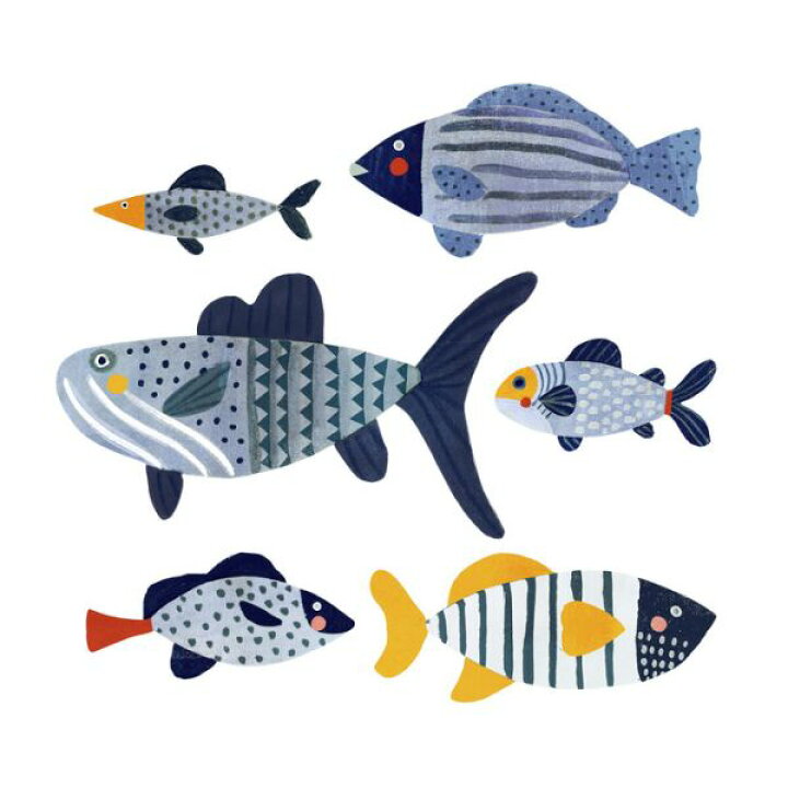 楽天市場 魚 イラスト キッズ こども部屋の壁紙 輸入 カスタム壁紙 Photowall Patterned Fish 貼ってはがせるフリース壁紙 不織布 海外取り寄せのため1カ月程度でお届け 代引き 後払い不可 壁紙屋本舗 カベガミヤホンポ