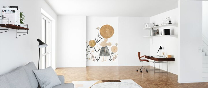 楽天市場 花 ネズミ イラスト キッズ こども部屋 ベージュ オレンジの壁紙 輸入 カスタム壁紙 Photowall Blumenmaus 貼ってはがせるフリース壁紙 不織布 海外取り寄せのため1カ月程度でお届け 代引き 後払い不可 壁紙 屋本舗 カベガミヤホンポ