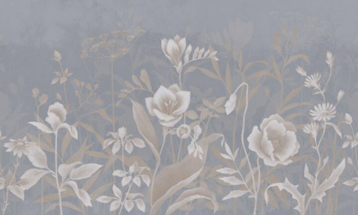 楽天市場 花 イラスト 灰色 グレーの壁紙 輸入 カスタム壁紙 Photowall Gentle Botanical Blue Sepia 貼ってはがせるフリース壁紙 不織布 海外取り寄せのため1カ月程度でお届け 代引き 後払い不可 壁紙 屋本舗 カベガミヤホンポ