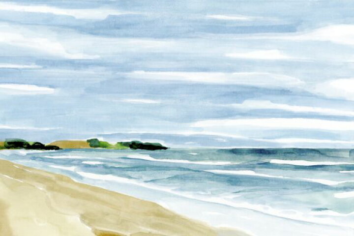 楽天市場 海 砂浜 風景画 水彩画 青 ブルーの壁紙 輸入 カスタム壁紙 Photowall Coastline Calm 貼ってはがせるフリース壁紙 不織布 海外取り寄せのため1カ月程度でお届け 代引き 後払い不可 壁紙屋本舗 カベガミヤホンポ