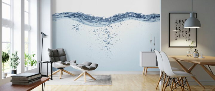 楽天市場 水 泡 青 ブルーの壁紙 輸入 カスタム壁紙 Photowall Water Splash And Bubbles 貼ってはがせるフリース壁紙 不織布 海外取り寄せのため1カ月程度でお届け 代引き 後払い不可 壁紙屋本舗 カベガミヤホンポ