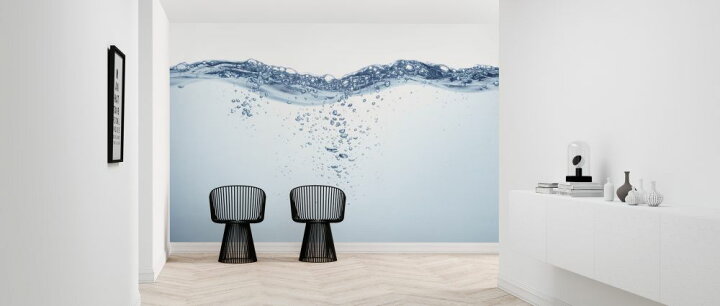 楽天市場 水 泡 青 ブルーの壁紙 輸入 カスタム壁紙 Photowall Water Splash And Bubbles 貼ってはがせるフリース壁紙 不織布 海外取り寄せのため1カ月程度でお届け 代引き 後払い不可 壁紙屋本舗 カベガミヤホンポ