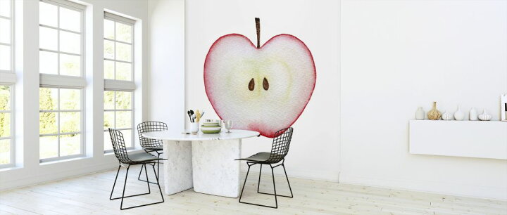 楽天市場 リンゴ フルーツ 半分 切り口 果物 イラストの壁紙 輸入 カスタム壁紙 Photowall Halved Red Apple 貼ってはがせるフリース壁紙 不織布 海外取り寄せのため1カ月程度でお届け 代引き 後払い不可 壁紙 屋本舗 カベガミヤホンポ