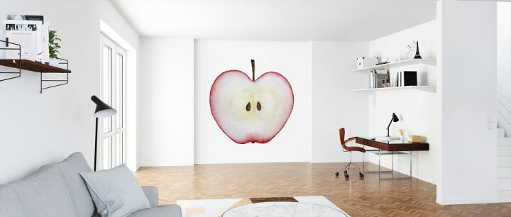 楽天市場 リンゴ フルーツ 半分 切り口 果物 イラストの壁紙 輸入 カスタム壁紙 Photowall Halved Red Apple 貼ってはがせるフリース壁紙 不織布 海外取り寄せのため1カ月程度でお届け 代引き 後払い不可 壁紙 屋本舗 カベガミヤホンポ