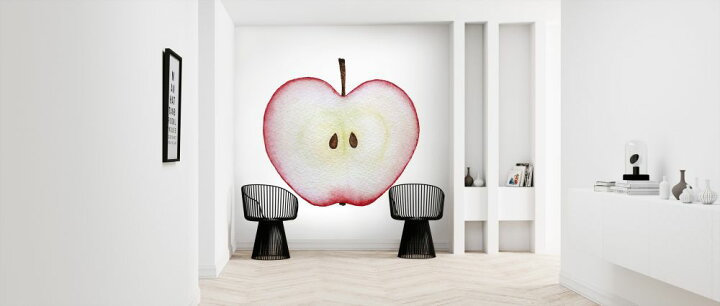 楽天市場 リンゴ フルーツ 半分 切り口 果物 イラストの壁紙 輸入 カスタム壁紙 Photowall Halved Red Apple 貼ってはがせるフリース壁紙 不織布 海外取り寄せのため1カ月程度でお届け 代引き 後払い不可 壁紙 屋本舗 カベガミヤホンポ