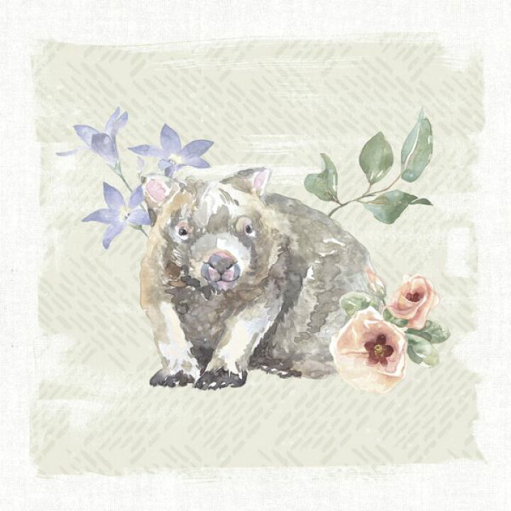 楽天市場 ウォンバット 花 水彩画 イラスト 緑 グリーンの壁紙 輸入 カスタム壁紙 Photowall Aussie Love V 貼ってはがせるフリース壁紙 不織布 海外取り寄せのため1カ月程度でお届け 代引き 後払い不可 壁紙屋本舗 カベガミヤホンポ