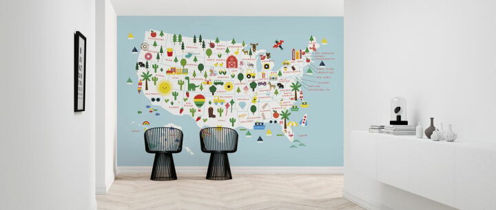 楽天市場 アメリカ 地図 マップ イラスト カラフル キッズ 子ども部屋の壁紙 輸入 カスタム壁紙 Photowall Fun Usa Map 貼ってはがせるフリース壁紙 不織布 海外取り寄せのため1カ月程度でお届け 代引き 後払い不可 壁紙 屋本舗 カベガミヤホンポ